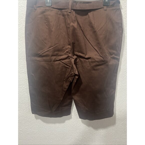 John Paul Richards Cotton Cargo Pants Brown 14 2 Pocket belted Summer‎ NEW - Picture 9 of 14